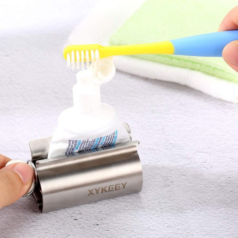 XYKEEY Toothpaste Squeezer Tube Squeezer - Toothpaste Squeezer Roller Tube Squeezer Tool, Rolling Tooth Pastetooth Paste Squeeze Dispenser Tube Wringer, 1 Pack (Stainless Steel) - Image 4